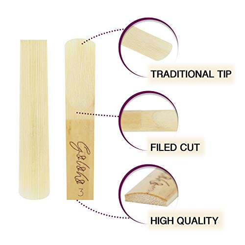 GOLOHO Bb Clarinet Reeds, Strength 3.0, Filed Cut, Box of 10 - Thumbnail 3