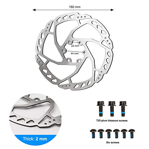 RUJOI Bike Disc Brake Kit, Aluminum Front and Rear Caliper, Full Aluminum Alloy Bicycle Brake Lever, 160mm Rotor, Mechanic Tool-Free Pad Adjuster for Road Bike, Mountain Bike