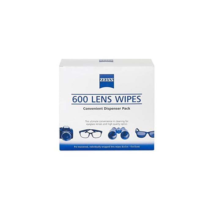 ZEISS Pre-Moistened Lens Cleaning Wipes, 600 Count