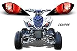 AMR Racing ATV Headlight Eye Graphic Decal Cover for Yamaha Raptor 700/250/350 - Eclipse (Red)