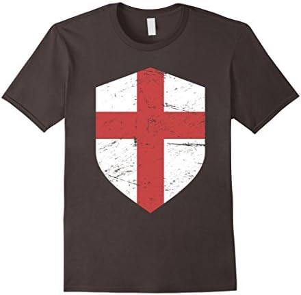 Mens Crusader Shield &amp; Cross | Renaissance Festival T-Shirt 3XL Asphalt