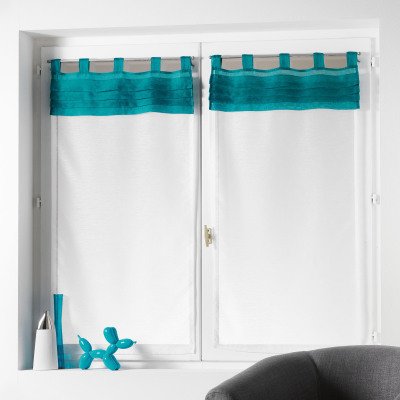 2 Curtains 60 X 90 Cm Sanded Ker Blue Amazon Co Uk Kitchen Home