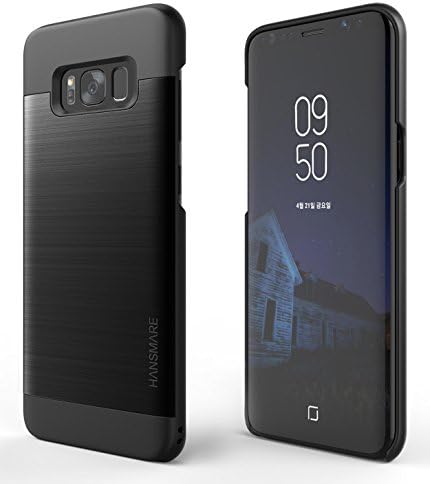 Galaxy S8 Plus Case, HANSMARE INO LINE [Brushed Polycarbonate Textures][Shockproof][Drop Protection][Black] Premium Shock Absorbing Protective Case for Samsung Galaxy S8 Plus 6.2" (Black/black)