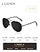 LUENX Aviator Sunglasses Men Women Non-Mirror Polarized UV400 Metal Frame 60MM (9-Black, 60)