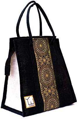 YouWah EcoFriendly Women’s Olive green/Maroon Jute Bag,Lunch Bag,Shopping Bag,Multipurpose Bag