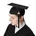 GraduationMall Shiny Adult Graduation Cap with 2018 Tassel (2019 optional) Black