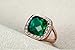 Yoursfs Green Crystal Rings for Women 18K Rose Gold Plated Cocktail Jewelry Sparkle CZ Rings for Wedding