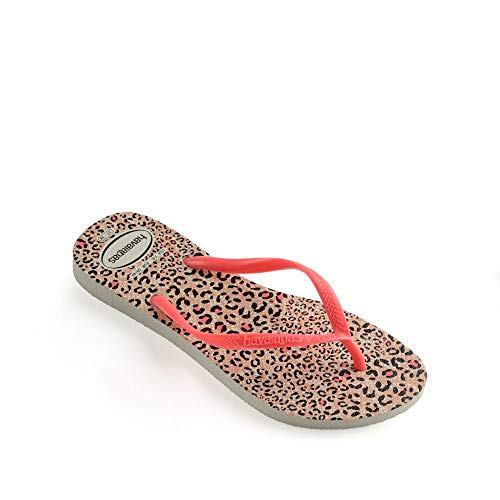 Havaianas Slim Animals, Women’s Flip Flops, (White/Coralnew 6577), 6.5 UK (41/42 EU)