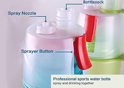 Yapping 0.6L 0.4L Protable Leak Proof Sports Spray Water Bottle with Spray Mist Plastic Drink Bottle for Kids Students