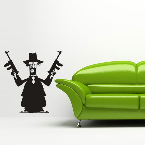 Wall Decal Bedroom Hand Power Grouping Gangster Mafia Showdown Gun Pistol M48