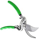 WilFiks Garden Pruning Shears - 8" Heavy Duty ByPass Hand Pruner - Secateurs Steel Gardening Scissors with Comfortable Handle and Shock Absorbing Spring - Branch, Stem and Tree Trimmer Hand Tool