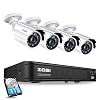 ZOSI H.265+ Full 1080p Home Security Camera System Outdoor Indoor, 5MP-Lite CCTV DVR 8 Channel with Hard Drive 1TB and 4…