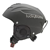 Lucky Bums Snow Sport Helmet with Fleece Liner, Matte Black, Medium