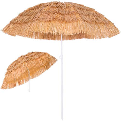 Outskirts Thatch Patio Tiki-Regenschirm, Sonnenschirm-Strohschirm im hawaiianischen Stil in natürlicher Farbe - kippbar… – Bild 3