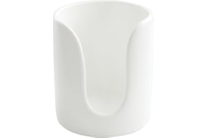 HANKOR Ceramic Bathroom Cup Dispenser, 3 oz 4 oz Disposable Cups Holder, Small Mouthwash Cup Dispenser (White)