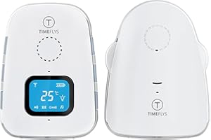 TimeFlys Audio Baby Monitor Crown Talk Back Intercom Long Range up to 1000 feet Vibration LCD Display Temperature Monitoring 