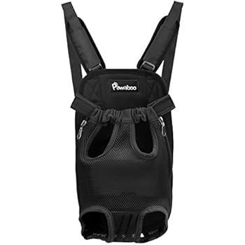 Pawaboo Pet Carrier Backpack, Adjustable Pet Front Cat Dog Carrier Backpack Travel Bag, Legs Out, Easy-Fit for Traveling Hiking Camping for Small Medium Dogs Cats Puppies, Small, Black