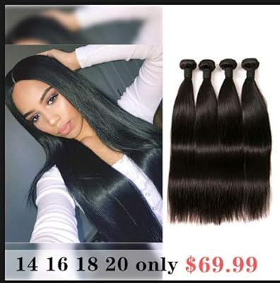 Straight Brazilian Hair 4 Bundles 14 16 18 20 Inch Sew In Hair
