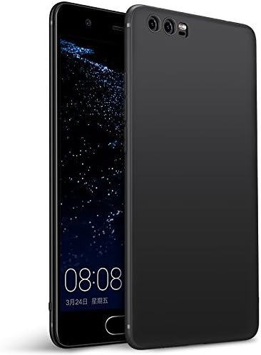Olliwon Slim Case Compatible for Huawei P10 Full Body Protection Lightweight Silicone Matte Cover TPU Black Case for Huawei P10