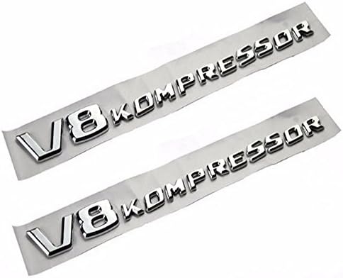 2 Pcs V8 Kompressor Badge Emblem Vehicles Side Fender Decoration Decals For Benz