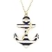 Exquisite Gold Tone Marine Theme Anchor Pendant Necklace