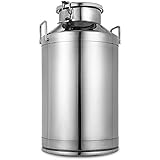 Mophorn Stainless Steel Milk Can 50 Liter Milk Bucket Wine Pail Bucket 13.25 Gallon Milk Can Tote Jug with Sealed Lid Heavy Duty (50L)