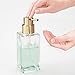 mDesign Square Glass Refillable Liquid Soap Dispenser Pump Bottle for Bathroom Vanity Countertop, Kitchen Sink - Holds Hand Soap, Dish Soap, Hand Sanitizer, Essential Oils - 2 Pack - Clear/Soft Brass