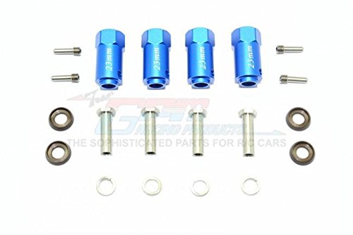 Traxxas TRX-4 Trail Defender Crawler Upgrade Parts Aluminum Wheel Hex Adapters 23mm Thick - 4Pc Set Blue