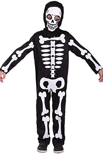 Halloween Skeleton Costume for Kids Boys Girls Toddler Skull Spooky Skelebones Cosplay Dress up with Skeleton Mask