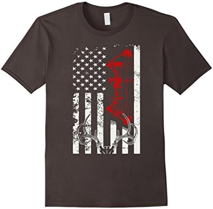 Men's Deer Hunting Flag T-shirt Medium Asphalt