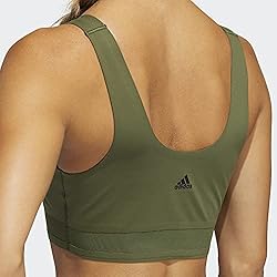 adidas,womens,Cozy Yoga Bra,Wild Pine/Black,X-Large