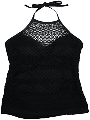 Island Escape Womens Crochet High Neck Swim Top Separates