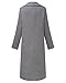 Auxo Women Trench Coat Long Sleeve Pea Coat Lapel Open Front Long Jacket Overcoat Outwear Grey US 8-10/ASIAN L