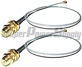 Super Power Supply® 2 x 6in / 15cm Mini PCI U.FL / IPEX to RP-SMA Antenna WiFi Wireless Router Pigtail Cable PCIe Apple Airport Extreme Netgear WN2500RP WNR834B v1 v2 WNDR4300 N600 N750 N900 Linksys EA2700 EA6500 EA6700 EA4500 EA6400 E2000 WRT610N WRT320N E3000 E3200 EA3500 WNDR3400 WNDR4000 WNDR4500 R6300