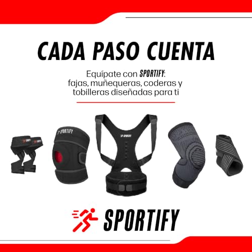 SPORTIFY Rodillera Ortopédica y Deportiva con Estabilizadores: Máximo Apoyo, Alivio del Dolor, Compresión y Transpirable para Hombres, Mujeres, Deportes, Tercera Edad y Recuperación Postoperatoria