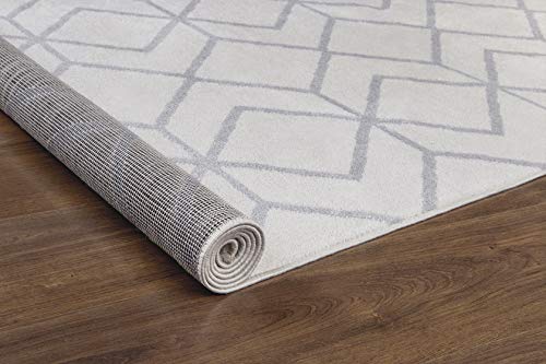 Antep Rugs Kashan King Collection Trellis Polypropylene Indoor Area Rug (Grey/Cream, 8' x 10')