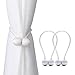 DEZENE Magnetic Curtain Tiebacks,The Most Convenient Drape Tie Backs,2 Pack Decorative Rope Holdback Holder for Small, Thin or Sheer Window Drapries,12 Inch Long,White