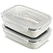 Komax Stenkips Stainless Steel Food Storage Lunch Container 18.9oz. (set of 2) - Airtight, Leakproof With Locking Lids - BPA Free Plastic - Freezer and Dishwasher Safe