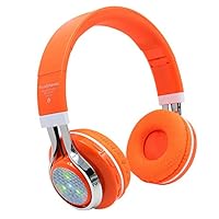 YRD TECH BT Stereo Headphones Over Ear, Soft Earmuffs USB Charging Blueteeth 4.1 Headset Noise Cancelling Earphone and Radio (Orange)