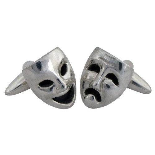 ZAUNICK Theater Mask Cufflinks Sterling Silver