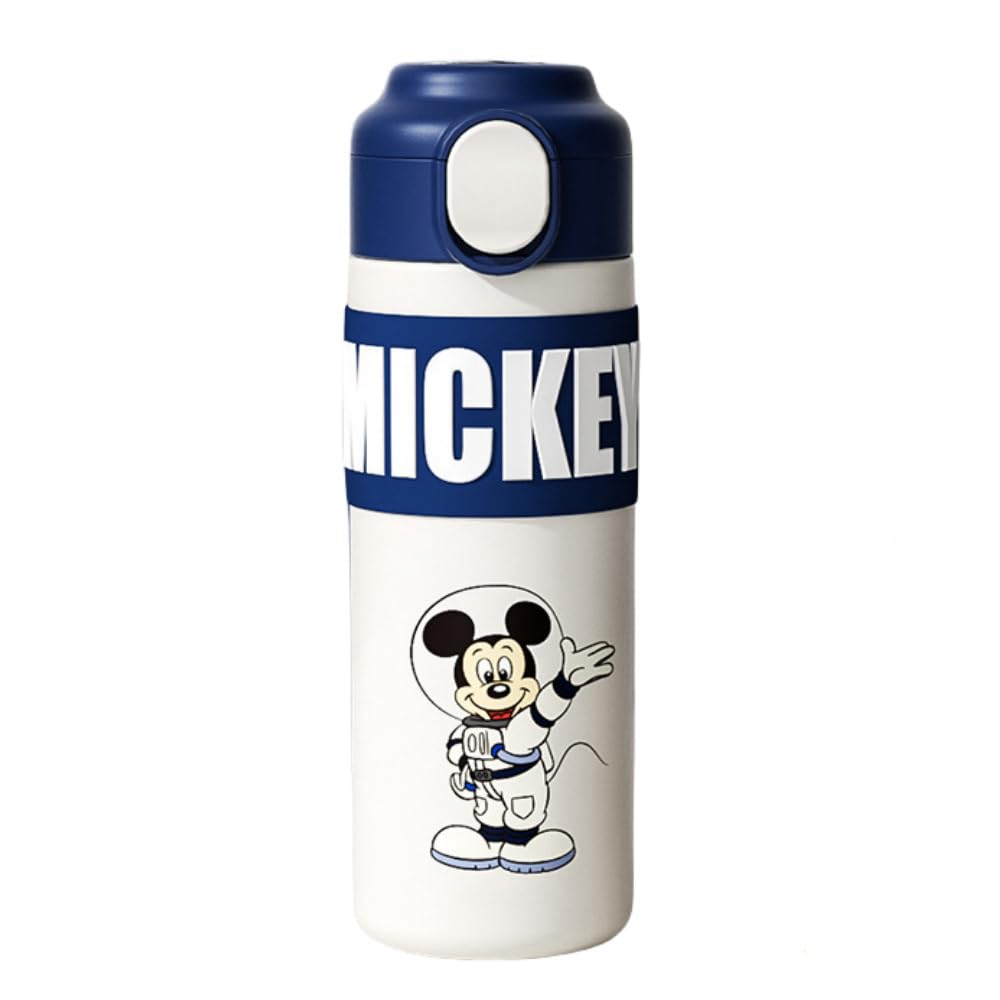 FASHION YO 400ml Kids Elsa Water Bottles for Girls, Stainless Steel Water Bottle for School, Vacuum Insulated, BPA-Free, Leak-Proof, Double-Walled, Metal Drink Bottle Hot Cold (Mickey)