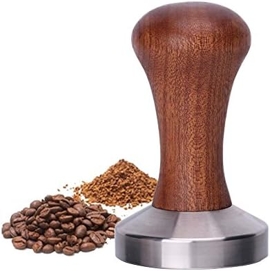 Espresso Tamper - Premium Barista Coffee Tamper with wood &amp; Stainless Steel Base (wood-57mm)