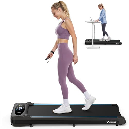 MERACH Cinta de Correr, 3 en 1 Cinta de Andar, 2.5HP Walking Pad, Caminadora Electrica para Casa, Treadmill Compacta para casa y Oficina, App, Pantalla LED, Control Remoto Magnético