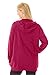 Woman Within Plus Size Zip Front Hoodie Jacket Long Oversized Fleece Jacket
