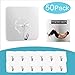 50 Packs Wall Hooks 15lb(Max) Transparent Adhesive Hooks,Waterproof and Oilproof for Bathroom Kitchen Party Decoration Heavy Duty Self Adhesive Wall Hooks- Hushtong