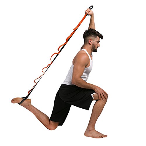 image for SunJolly Yoga Stretch Strap with loops physical therapy Multi-Grip Pil