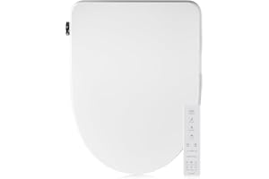Aquonderful Elongated Smart Bidet Toilet Seat, Warm Water, Heated Toilet Seat with Remote Control, Dryer, Rear and Front Wash, Slow Closes, Night Light, White, 302C(Elongated)