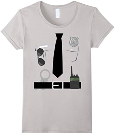 Womens Police Officer Costume Adults Kids Easy Halloween Costume XL Silver