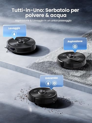 Proscenic Q10 Robot Vacuum Cleaner with Mapping, Robot Flooring 10000Pa 200min, LiDAR Smart, APP Control/Alexa/WiFi/Siri/IFTTT, Ideal for Home Cleaning/Animal Hair