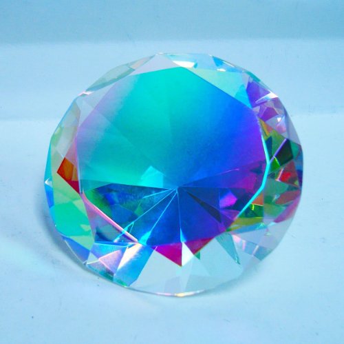 3.25" Crystal AB Glass Diamond Jewel Paperweight